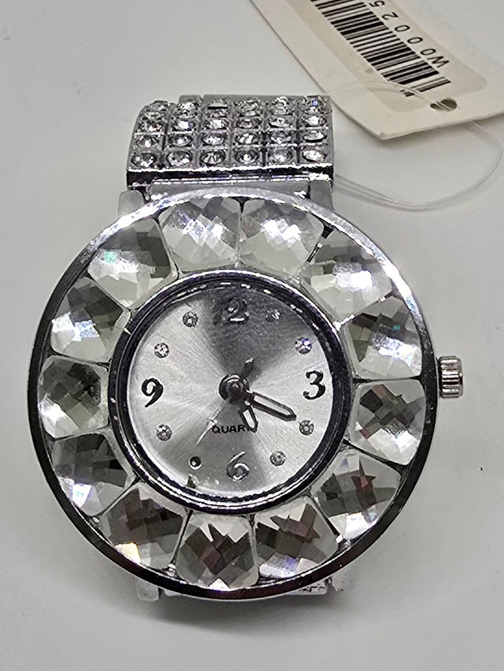 Crystal Accent Silver Tone Quartz Watch